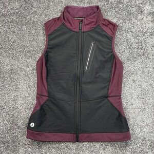 Smartwool Vest Women's Small Purple Black Merino Wool Full Zip Outdoor Hiking